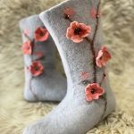پاپوش نمدی مدل شکوفه بهاری