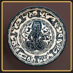 بشقاب سفالی نیشابور کد 155