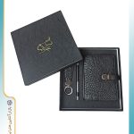 ست هدیه چرم دفترچه یادداشت، خودکار و جا سوییچی