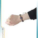 دستبند سنگ عقیق سیاه طرح نگین آبی