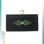 کیف دستی چرم مصنوعی جواهر‌دوزی