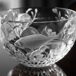 محصول سفارشی کاسه کریستال طرح ماهی