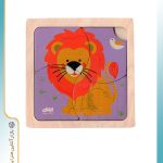 پازل چوبی چهار تکه حیوانات (شیر)