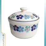 قندان سرامیک طرح گل آبی کد 1