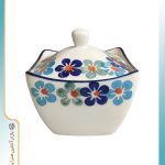 قندان سرامیک طرح گل آبی کد 2