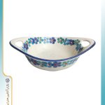 تابه مرغ‌خوری سرامیکی طرح گل آبی کد 1